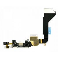 Шлейф для iPhone 4 с коннектором зарядки (Цвет: белый)