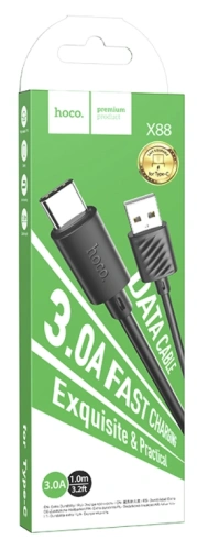 USB to Type C "HOCO" X88 3.0A 1M (Цвет: черный) фото 3