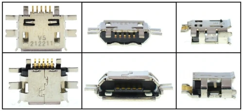 Разъем системный Nokia N97/N97mini/N8/E52/E55/5700/Motorola V8 microUSB фото 2