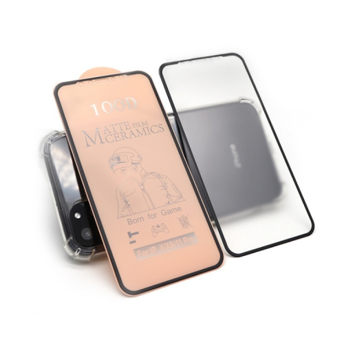 Стекло защитное для iPhone XR/11 полноэкранное с черной рамкой матовая Керамика