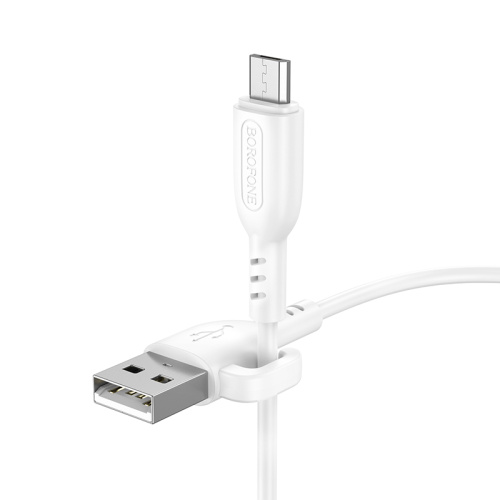 USB micro USB "BOROFONE" BX91 1M 2.4A (белый)  фото 5