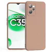 Панель для Realme C35 силиконовая Silky soft-touch (Цвет: бежевый)