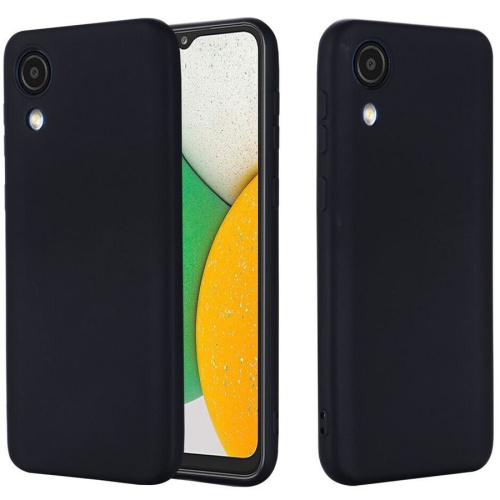 Панель для Samsung A03 Core (A032) силиконовая Silky soft-touch (Цвет: черный)