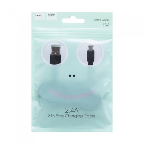 USB micro USB "HOCO" X13 1М 2.4A (черный)  фото 2