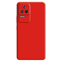 Панель для Xiaomi Poco F4 силиконовая Silky soft-touch (Цвет: красный)