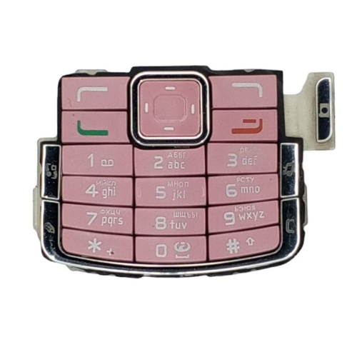 Клавиатура для Nokia N72 с русскими буквами (розовая)