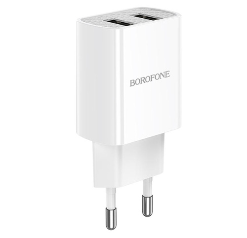 СЗУ micro USB (2,1A) "BOROFONE" BA53A 2USB + кабель micro USB  белое 