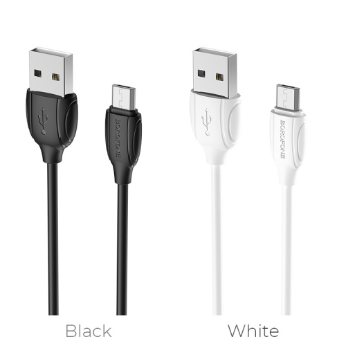 USB micro USB "BOROFONE" BX19 1M 2.4A (черный)  фото 4