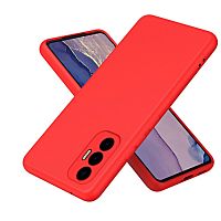 Накладка для Tecno Pova 3 силиконовая Silky soft-touch (Цвет: красный)