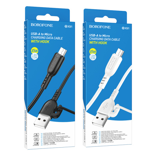 USB micro USB "BOROFONE" BX91 1M 2.4A (черный)  фото 6