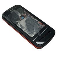 Nokia C6-00 - Корпус в сборе (Цвет: черный/красный)