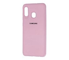 Панель для Samsung A20/A30 (A205/A305) силиконовая Logo LUX (Цвет: розовый)