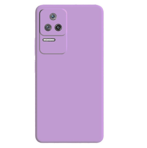 Панель для Xiaomi Poco F4 силиконовая Silky soft-touch (Цвет: светло-сиреневый)