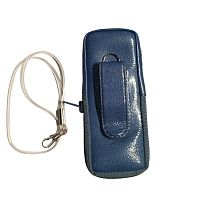 Кожаный чехол для телефона Samsung X140 "Alan-Rokas" серия "Absolut" (синий металлик) натур. кожа