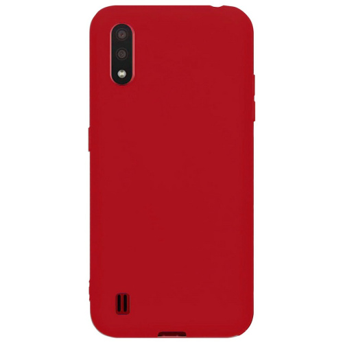 Панель для Samsung A01/M01 (A015/M015) силиконовая Silky soft-touch (Цвет: красный)