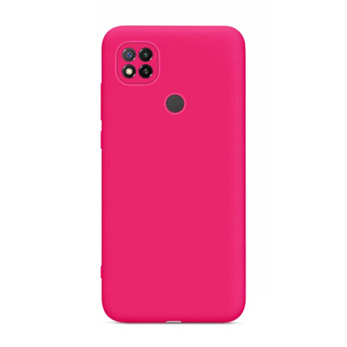 Панель для Xiaomi Redmi 9C силиконовая Silky soft-touch (Цвет: ярко-розовый)