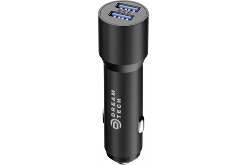 АЗУ с USB 2 выхода 2.4A "DREAM" SM09 (Цвет: черный) (совместимо с ВАЗ, ГАЗ)