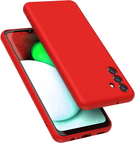 Панель для Samsung A14 силиконовая Silky soft-touch (Цвет: красный)