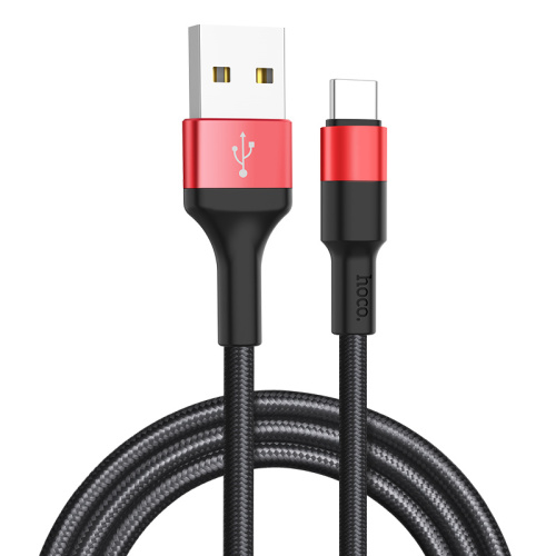 USB to Type C "HOCO" X26 1M (Цвет: черный-красный)  фото 6