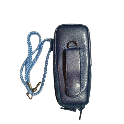 Кожаный чехол для телефона Samsung X120 "Alan-Rokas" серия "Absolut" (синий металлик) натур. кожа