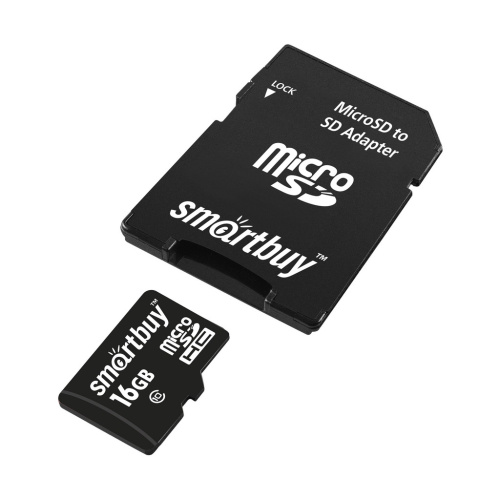 Карта памяти MicroSD 16 Gb Smart Buy class 10 (c адаптером SD) фото 2