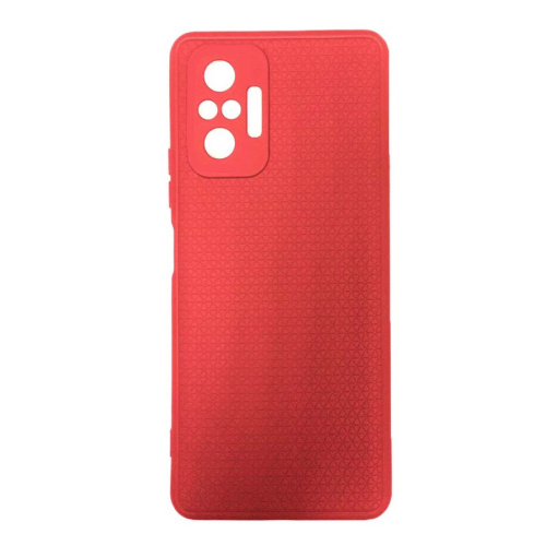Панель для Xiaomi Redmi Note 10/10S/Poco M5s силиконовая "в ромбик" (Цвет: красный)