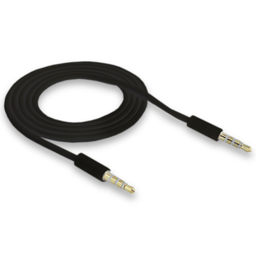 AUX кабель (Цвет: черный), 1 метр  4-х контактный