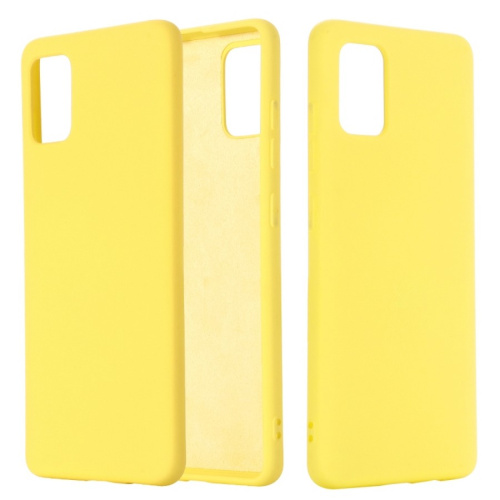 Панель для Samsung A51 (A515) силиконовая Silky soft-touch (Цвет: желтый)