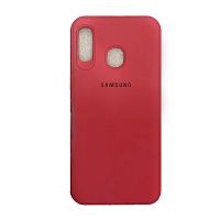 Панель для Samsung A20/A30 (A205/A305) силиконовая Logo LUX (Цвет: красный)