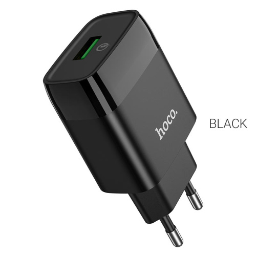 СЗУ с USB выходом 3A "HOCO" C72Q QC3.0 быстрая зарядка (черный) 