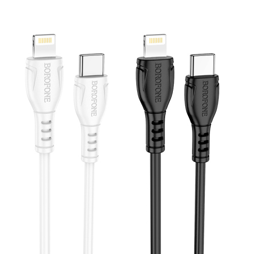 USB для Type-C/Lightning "Borofone" BX51 2.4A, 12W, PD 1m белый  фото 5