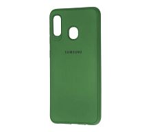 Панель для Samsung A20/A30 (A205/A305) силиконовая Logo LUX (Цвет: зеленый)