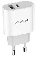 СЗУ с USB выходом PD 3A "BOROFONE" BA62A QС3.0 белый