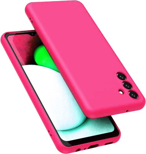 Панель для Samsung A34 силиконовая Silky soft-touch (Цвет: ярко-розовый)