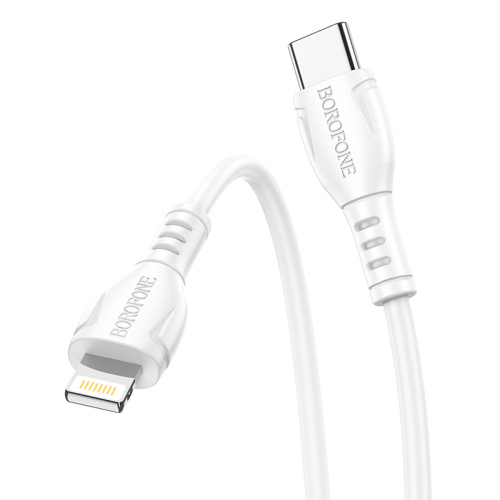 USB для Type-C/Lightning "Borofone" BX51 2.4A, 12W, PD 1m белый  фото 4