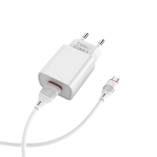 СЗУ micro USB (2,1A) "BOROFONE" BA20A + кабель micro USB  белое фото 5