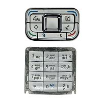 Клавиатура для Nokia E65 с русскими буквами (серебро)