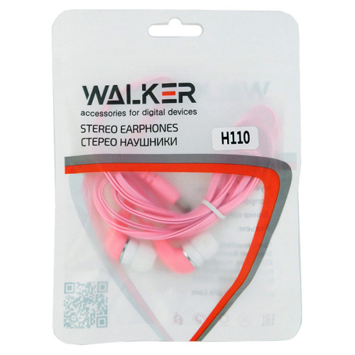 Стерео наушники WALKER H110, розовые фото 2