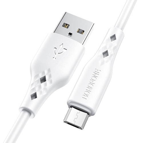 USB micro USB "BOROFONE" BX48 1M 2.4A (белый)  фото 5