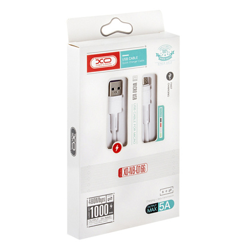 USB micro USB "XO" NB-Q166, 5А (Цвет: белый)  фото 2