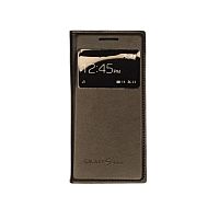 Чехол-книжка для Samsung i9190/i9192 Galaxy S4 mini (Цвет: черный) боковой с окошком