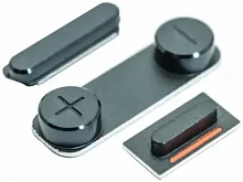 Кнопки (толкатель, комплект) для iPhone 5 (громкости, виброрежим, on/off) черный 