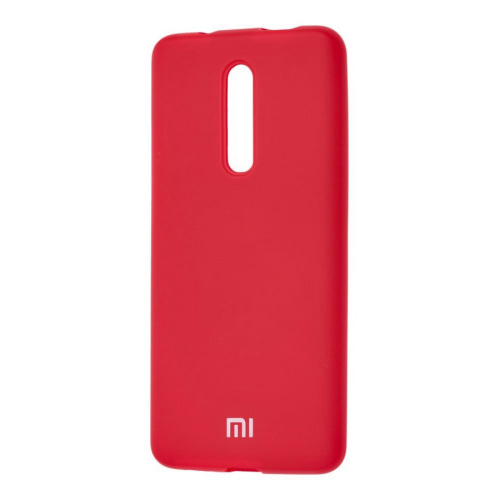 Панель для Xiaomi Redmi 8 силиконовая Logo LUX (Цвет: красный)