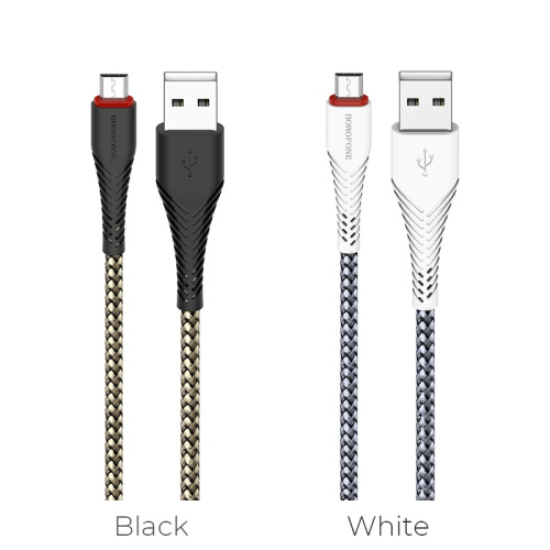 USB micro USB "BOROFONE" BX25 1M (белый)  фото 3