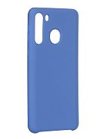 Панель для Samsung A21 (A215) силиконовая Silky soft-touch (Цвет: голубой)