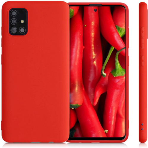 Панель для Samsung A52/A52s 5G (A525/A528) силиконовая Silky soft-touch (Цвет: красный)