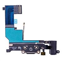 Шлейф для iPhone SE с разъемом зарядки и разъемом гар-ры (Цвет: черный) Orig.cn