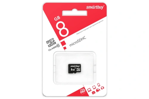 Карта памяти MicroSD 8 GB Smart Buy Class 10
