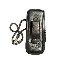 Кожаный чехол для телефона Samsung X140 "Alan-Rokas" серия "Absolut" (серый металлик) натур. кожа