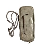 Кожаный чехол для телефона Samsung C100 "Alan-Rokas" серия "Absolut" (серый) натур. кожа